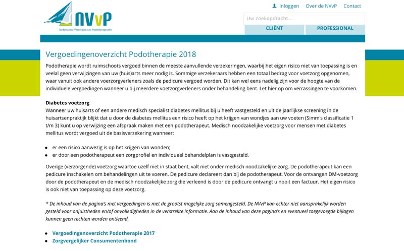 NVvP Vergoedingen
